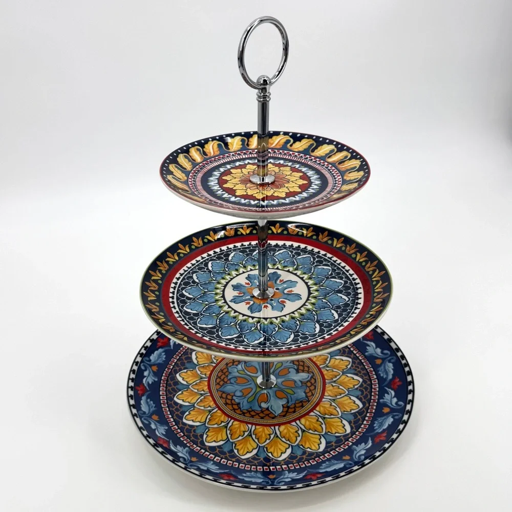Williams Sonoma Sicily 3-Tiered Italian Majolica Tray Stand